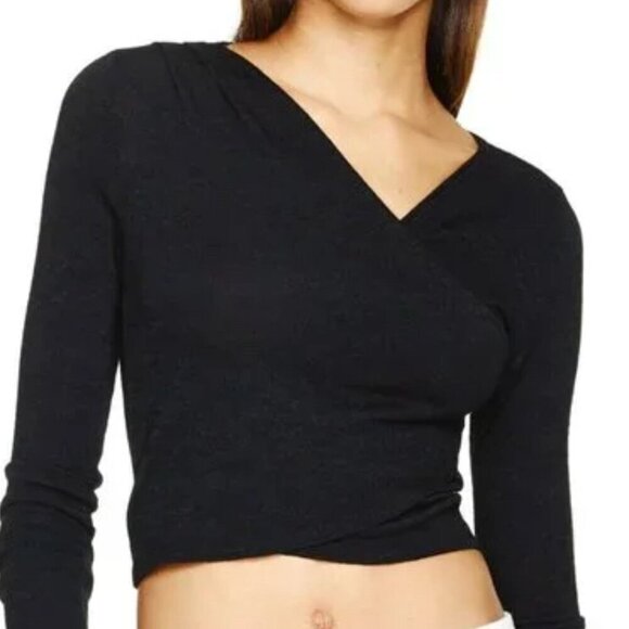 Aritzia Tops - Aritzia Active Wear Cropped Wrap Top in Black Size S